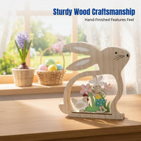 Easter Bunny Decoration, Wooden Craft, Colorful Hollow Bunny Figurine for Home, Modern Minimalist Style