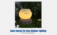 Solar Lotus Post Light, Outdoor Waterproof Garden Landscape Light, Tranquil Courtyard Decor, LED Lawn Light