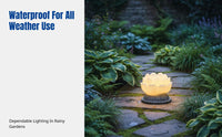 Solar Lotus Post Light, Outdoor Waterproof Garden Landscape Light, Tranquil Courtyard Decor, LED Lawn Light