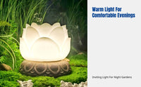 Solar Lotus Post Light, Outdoor Waterproof Garden Landscape Light, Tranquil Courtyard Decor, LED Lawn Light