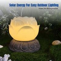 Solar Lotus Post Light, Outdoor Waterproof Garden Landscape Light, Tranquil Courtyard Decor, LED Lawn Light