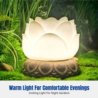 Solar Lotus Post Light, Outdoor Waterproof Garden Landscape Light, Tranquil Courtyard Decor, LED Lawn Light