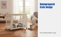Sturdy Wood Dog Crate, Wooden Pet Enclosure, Toilet Divider