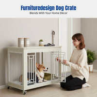 Sturdy Wood Dog Crate, Wooden Pet Enclosure, Toilet Divider