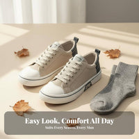 Canvas Men's shoes, 2025 Fall Low-Top relaxed skating Shoes, Thick Sole, Breathable, Wear-Resistant, for Work everyday Sports