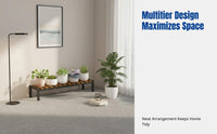 Multi-Tier Hardwood Flower Rack, Indoor Balcony Stand, Windowsill Succulent Organizer, Floor Standing