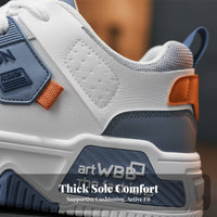 Men's athletic shoes 2025, Thick Sole Height Increasing informal Shoes, fashionable PU Leather, Lace-Up, Youth design
