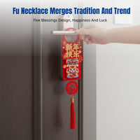 Holiday Door Handle Hanging, Year of the Horse Fu Character, New Year Home Decor, Random Design