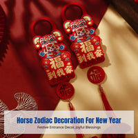 Holiday Door Handle Hanging, Year of the Horse Fu Character, New Year Home Decor, Random Design