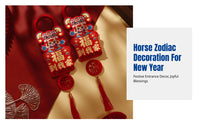 Holiday Door Handle Hanging, Year of the Horse Fu Character, New Year Home Decor, Random Design