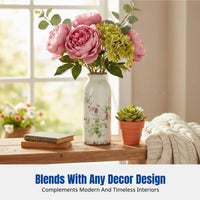 Crackle Glaze Ceramic Flower Vase, Vintage Design Planter, Decorative Pot for Lush Desktop Display