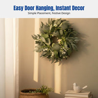 Easter Wreath, Nordic Artificial Door Hanging, Handmade Home Decor, Verdant Oval Accent
