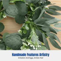 Easter Wreath, Nordic Artificial Door Hanging, Handmade Home Decor, Verdant Oval Accent