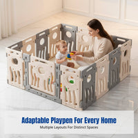 Infant Playpen, Indoor Fence, Double Suction Holder, Adjustable Shape, Home Crawling Space
