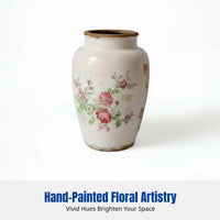 Vintage Crackle Glaze Ceramic Vase, Coral Floral Pot Planter, Hydroponic Flower Pot, Handmade Decorative Pottery
