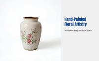 Vintage Crackle Glaze Ceramic Vase, Coral Floral Pot Planter, Hydroponic Flower Pot, Handmade Decorative Pottery