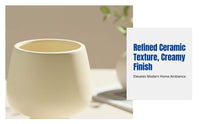 Cream Ceramic Planter, Modern Minimalist Flower Pot, Decorative Home Pot, For Orchids
