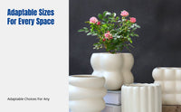 Cream Ceramic Planter, Modern Minimalist Flower Pot, Decorative Home Pot, For Orchids