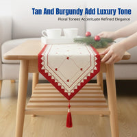 Christmas New Year Table Runner, Red Chinese Style, Festive Decor, Coffee Table, TV Cabinet, Waterproof Decorative Cloth