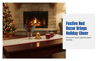 Christmas New Year Table Runner, Red Chinese Style, Festive Decor, Coffee Table, TV Cabinet, Waterproof Decorative Cloth