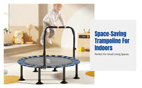 Trampoline for Adults and Kids, Indoor Fitness Rebounder, Home Exercise Jump Bed, Compact Border