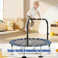 Trampoline for Adults and Kids, Indoor Fitness Rebounder, Home Exercise Jump Bed, Compact Border
