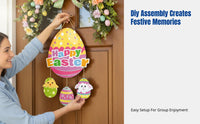 Easter Door Hanger, hare and carrot hanging decoration, DIY cartoon decor for home, shop