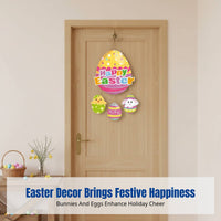 Easter Door Hanger, hare and carrot hanging decoration, DIY cartoon decor for home, shop
