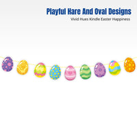 Easter Oval Garland, Twisted Hanging Banner, Letter Flag, Cartoon Paper Hanging, Party Decoration