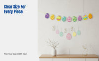 Easter Oval Garland, Twisted Hanging Banner, Letter Flag, Cartoon Paper Hanging, Party Decoration