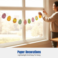 Easter Oval Garland, Twisted Hanging Banner, Letter Flag, Cartoon Paper Hanging, Party Decoration