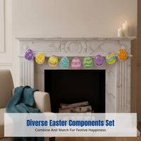 Easter Oval Garland, Twisted Hanging Banner, Letter Flag, Cartoon Paper Hanging, Party Decoration