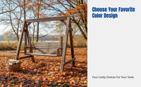 Garden Double Swing Chair, Outdoor Wooden Swing Seat, Balcony Indoor Leisure Chair for Home