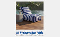 Outdoor Bean Bag Sofa, Waterproof, High Backrest, Camping, Beach, Pool, Striped, Modern Lounge Chair
