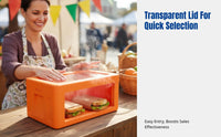 Insulated Food Grade Box, Commercial Visual Display, Transparent Lid, Large Capacity, Sandwich Stall, Hot & Cold Storage