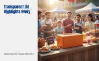 Insulated Food Grade Box, Commercial Visual Display, Transparent Lid, Large Capacity, Sandwich Stall, Hot & Cold Storage
