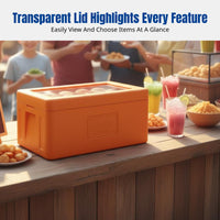 Insulated Food Grade Box, Commercial Visual Display, Transparent Lid, Large Capacity, Sandwich Stall, Hot & Cold Storage