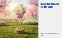 Foil Balloon, Easter Bunny Shape, Egg Theme, Party Decor, Vibrant Colors, Joyful Easter