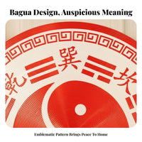 Bagua Door Blessing Sticker, Five Forces, Octagonal, Chinese Design