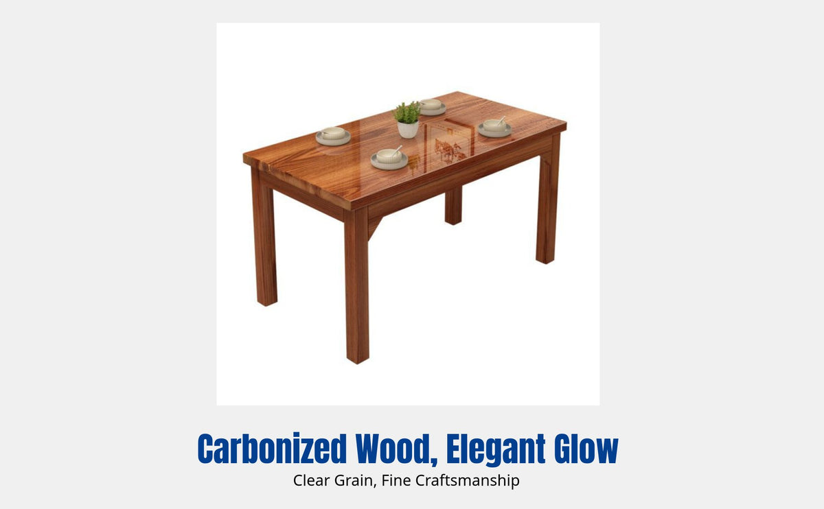 Hardwood Dining Table, Thickened Tabletop, Restaurant & Canteen Set, Modern Minimalist, Integrated Table and Chair, Easy to Clean