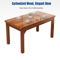 Hardwood Dining Table, Thickened Tabletop, Restaurant & Canteen Set, Modern Minimalist, Integrated Table and Chair, Easy to Clean