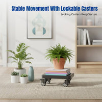 Indoor Stand with Casters, Movable Flower Pot Holder, Modern Metal Rolling Base for Balcony, Living Room, Storage Rack