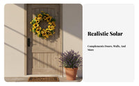 Yellow Golden Bloom Wreath, Artificial Silk Flower Door Hanging, Wall Decor for Home