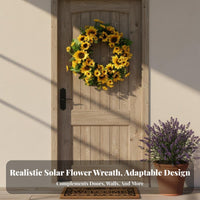 Yellow Golden Bloom Wreath, Artificial Silk Flower Door Hanging, Wall Decor for Home