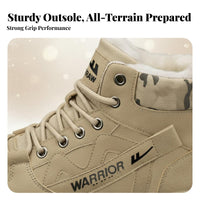 Men's winter Boots, Winter hiker Boots, Fleece Lined, Warm Thickened PU, Rubber Sole, everyday Outdoor