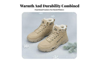 Men's winter Boots, Winter hiker Boots, Fleece Lined, Warm Thickened PU, Rubber Sole, everyday Outdoor