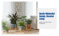 Nordic Bamboo Stand, Cross Frame Flower Pot Holder, Floor Storage Rack for Living Room and Balcony, Minimalist Decor