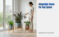Nordic Bamboo Stand, Cross Frame Flower Pot Holder, Floor Storage Rack for Living Room and Balcony, Minimalist Decor