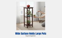 Bamboo Floral Display, Indoor Rack, Modern Floor Plant Holder for Living Room, Multi-Tier Storage Shelf
