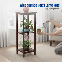 Bamboo Floral Display, Indoor Rack, Modern Floor Plant Holder for Living Room, Multi-Tier Storage Shelf